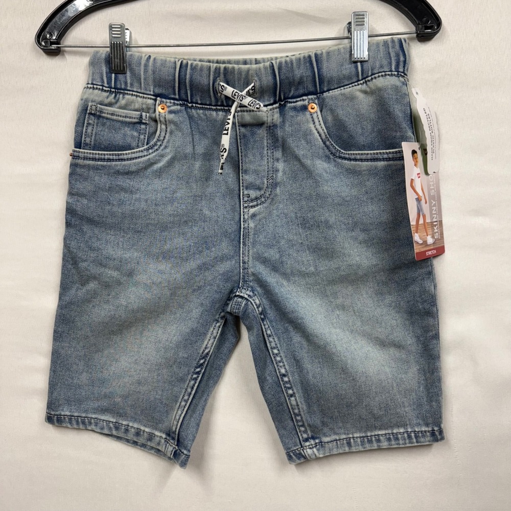 Levi's Kids Boys Skinny‎ Fit Stretch Denim Shorts Light Wash Size M